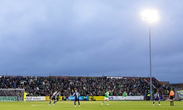 Forfar Athletic can take a lot from their display against Premiership side Hibs. Image: SNS.