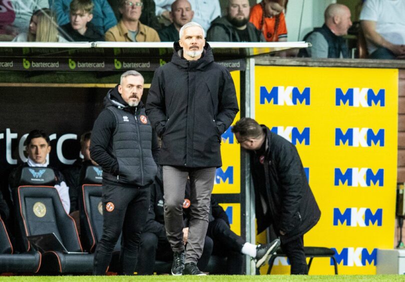 Jim Goodwin watches on as Dundee United fail to break Dunfermline down