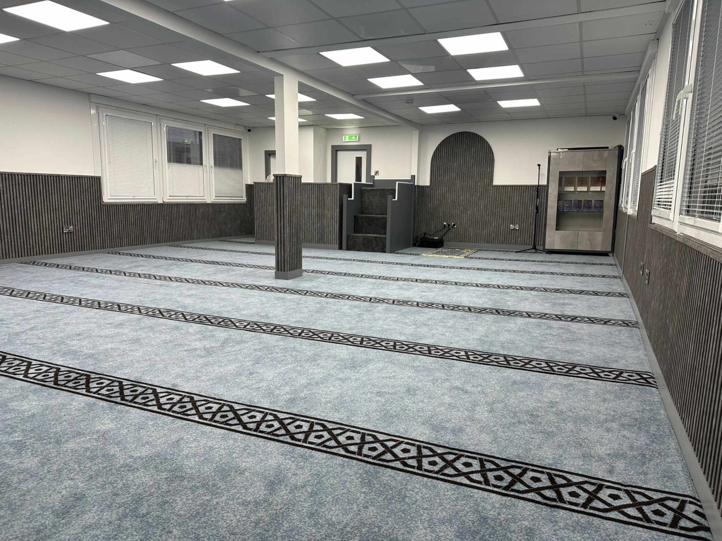 A picture of inside the mosque.