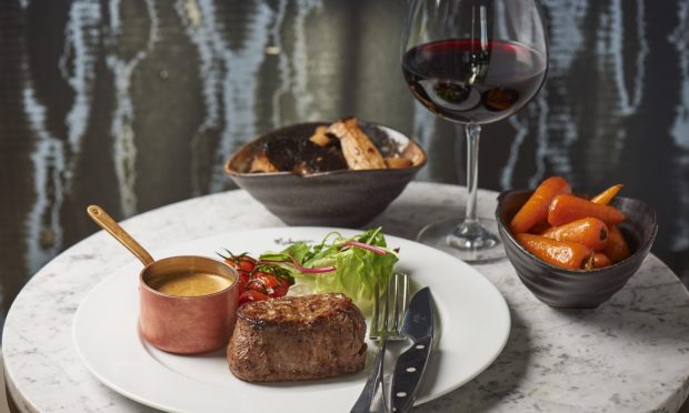 The romantic Dundee restaurant, Malmaison Bar & Grill offers a range of dishes, such as the fillet steak.