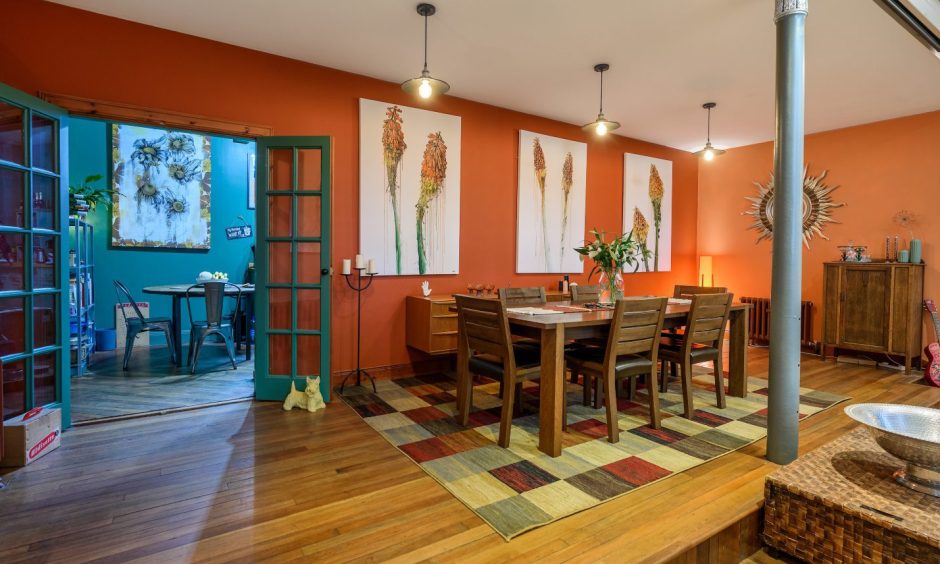 The dining area inside the church conversion. 