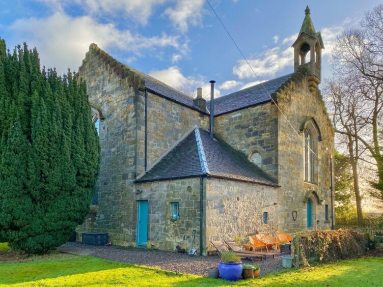 An exterior shot of the Milton of Balgonie church conversion. 