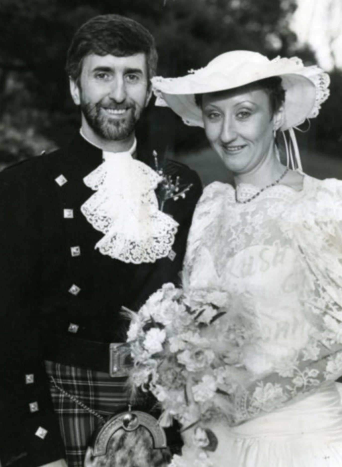 Lynda and Andrew Hunter on their wedding day. 