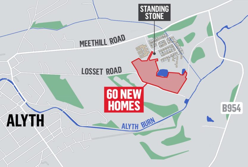 Map showing proposed location of the new homes on the former Glenisla golf course near alyth.