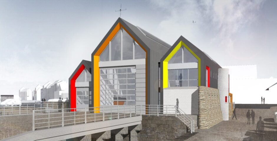 Designs of how the proposed new Anstruther lifeboat station will look. 