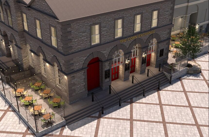 an artist's impression of how the Arbroath Corn Exchange could look from the outside