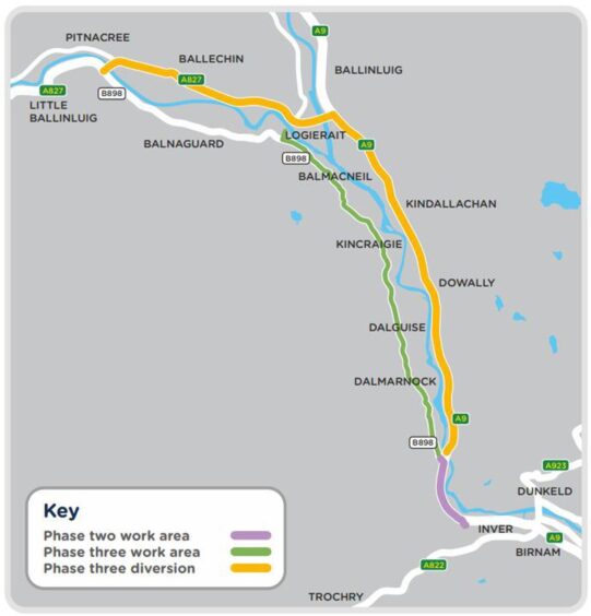 Birnam to Logierait gas works phrase three project map.