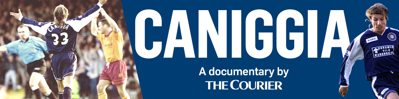 Banner for The Courier's Claudio Caniggia documentary.