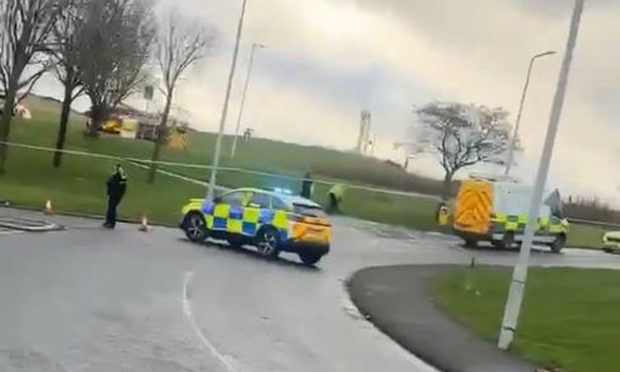 Multiple emergency services attended the crash in Cowdenbeath. Image: Fife Jammer Locations