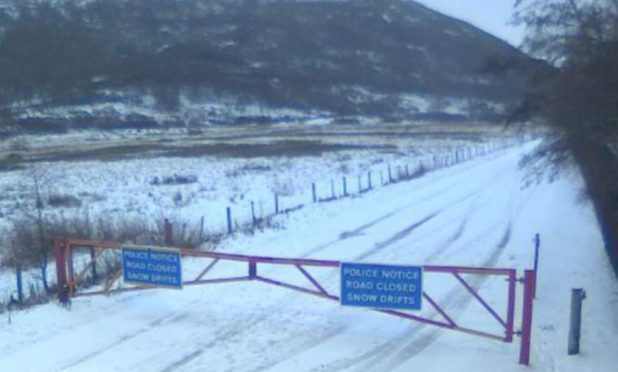 Snow gates closed at Braemar.