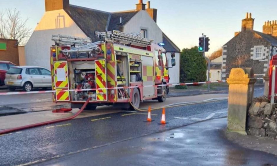 Fire crews in Colinsburgh, Fife.