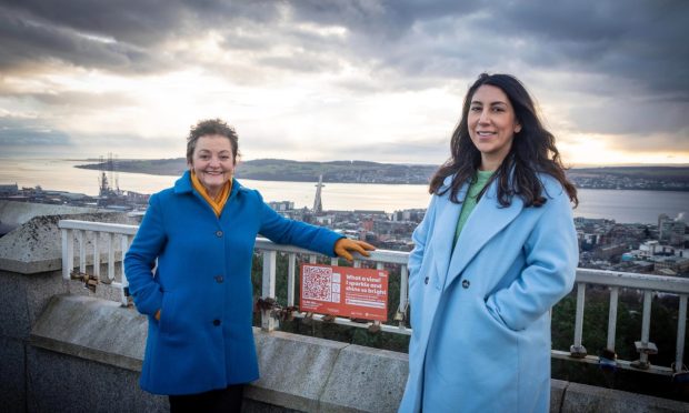 Councillor Heather Anderson and Councillor Nadia El-Nakla helped promote the initiative. Image: Dundee City Council.