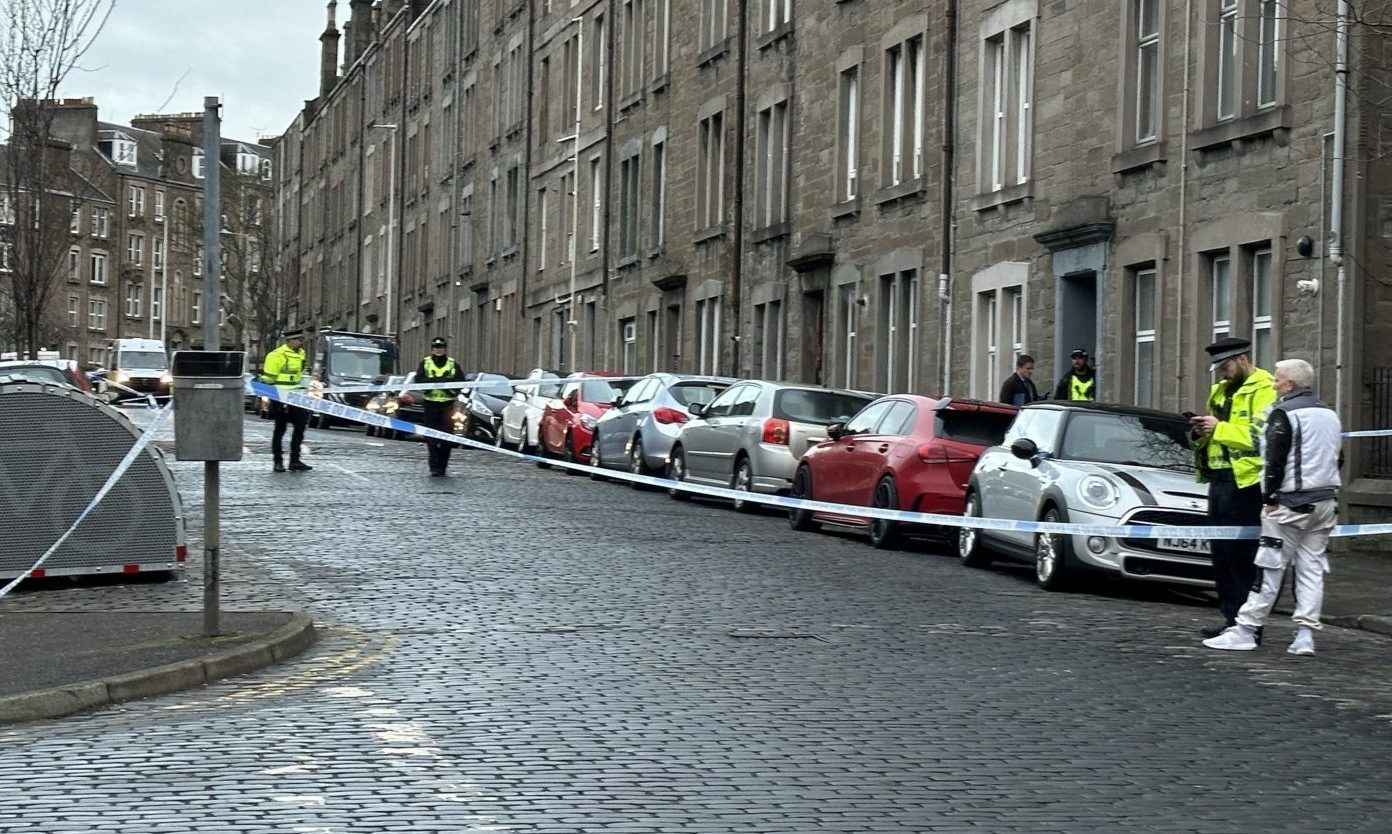 Officers have sealed of Morgan Street in the Stobswell area of Dundee