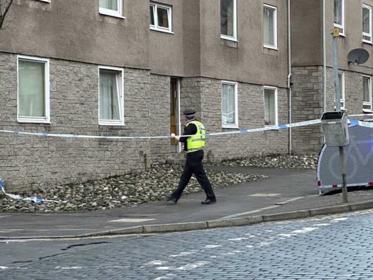 Police at Morgan Street in Dundee 