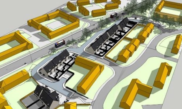 Designs for the new homes beside Westway in Arbroath. Image: Angus Council