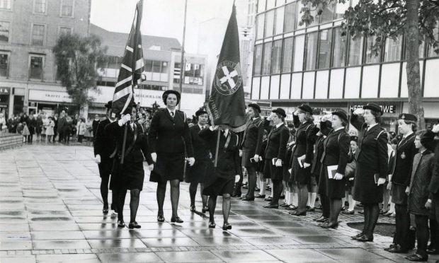 Girls' Brigade parade, Dundee, in 1971. Image: DC Thomson.