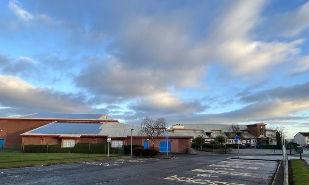 Part of the Webster's High School PV array is on the roof of Kirrie sports centre. Image: Graham Brown/DC Thomson