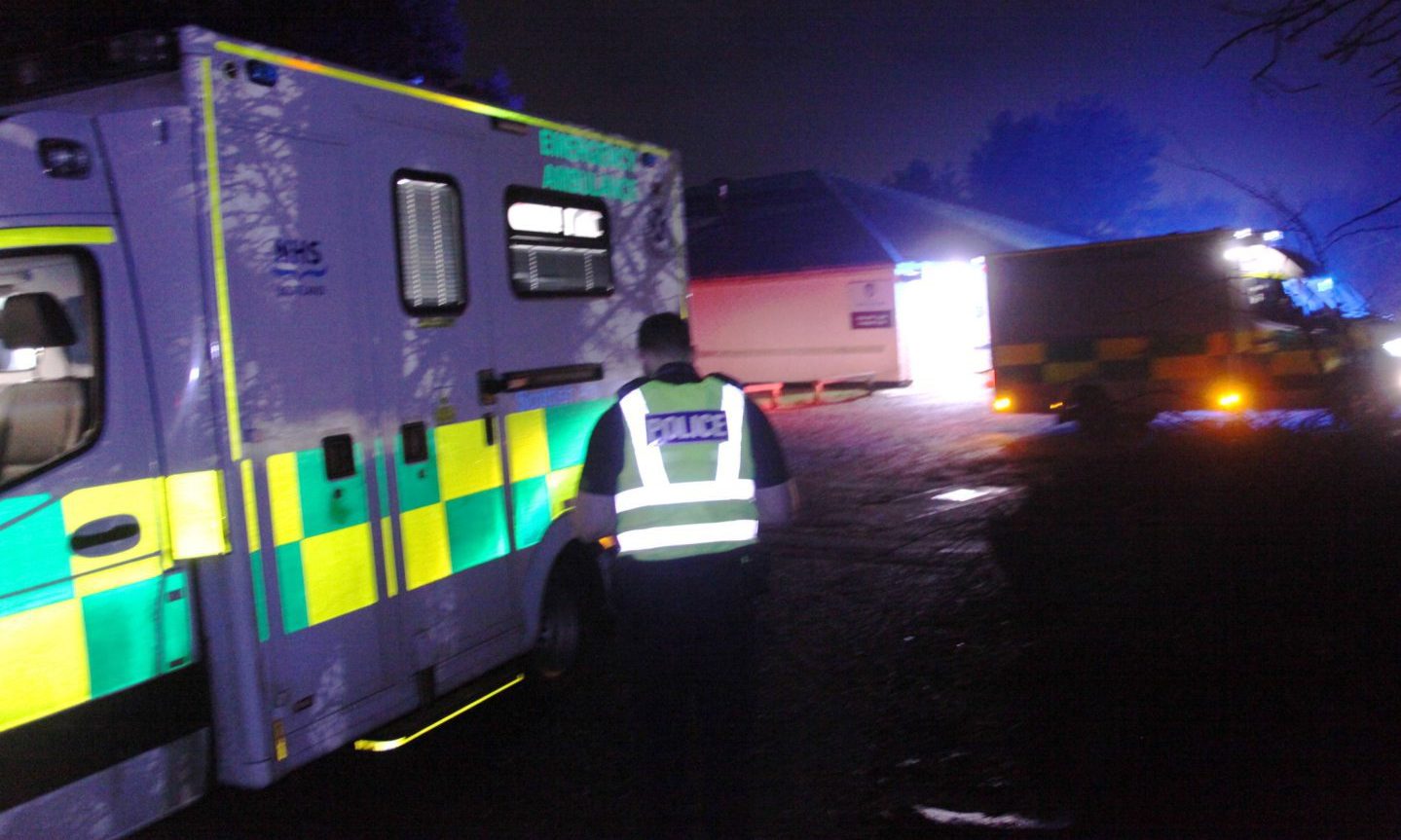 Emergency services at Hercules Den Park View after two men assault Arbroath