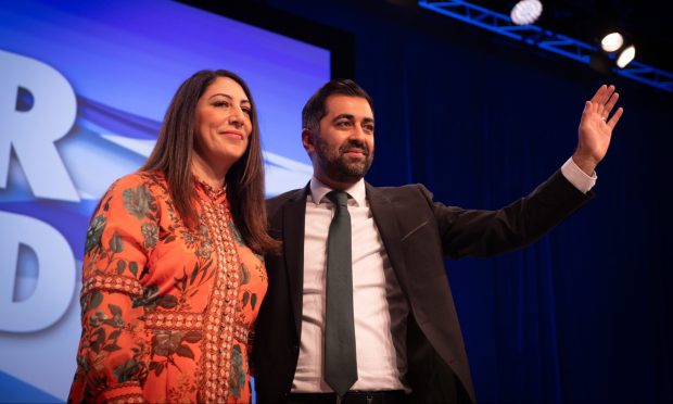 Dundee-based Humza Yousaf with his wife Nadia El-Nakla.
Image: Kenzie Gillies/DC Thomson.