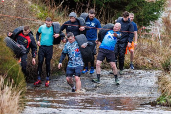 Some of the competitors as they take on the MacTuff Obstacle Challenge.