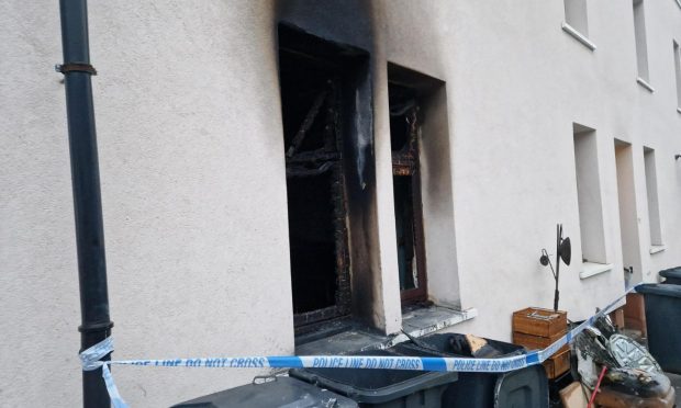 image of fire damage to Kinghorne Road flat Dundee
