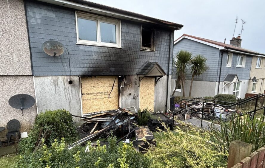 The house on Benarty Avenue in Lochgelly was destroyed in the fire.