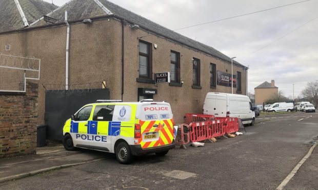 Police outside a property on Lorne Street after cannabis find