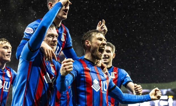 David Wotherspoon is swamped by Inverness teammates
