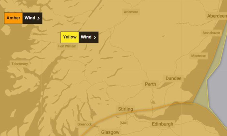 Amber Weather Warnings during Storm Isha for Tayside Fife and Stirling