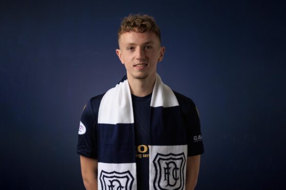 Michael Mellon has joined Dundee on loan from Burnley. Image: David Young/Dundee FC