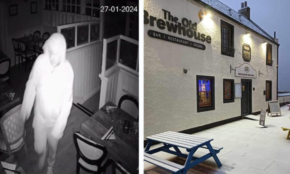 CCTV showing the intruder at the Old Brewhouse in Arbroath.