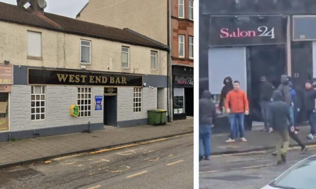Airdrie and St Johnstone fans fight in Airdrie
