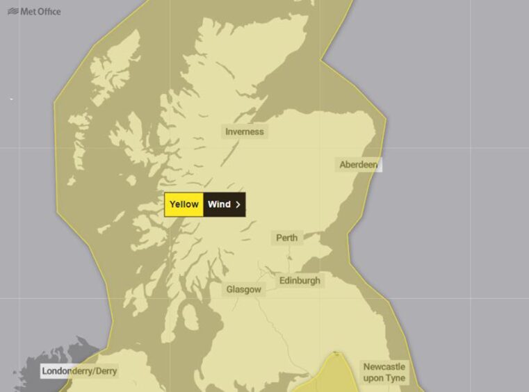 Strong winds are forecast across Scotland from Sunday into Monday.