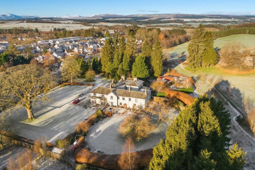An aerial view of Ryland Lodge. 