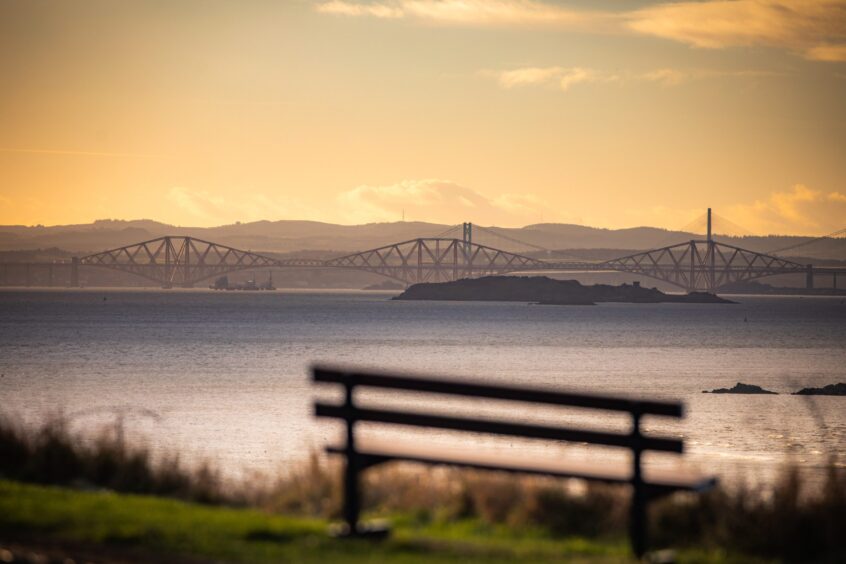 The view of the Forth bridges from Kinghorn.