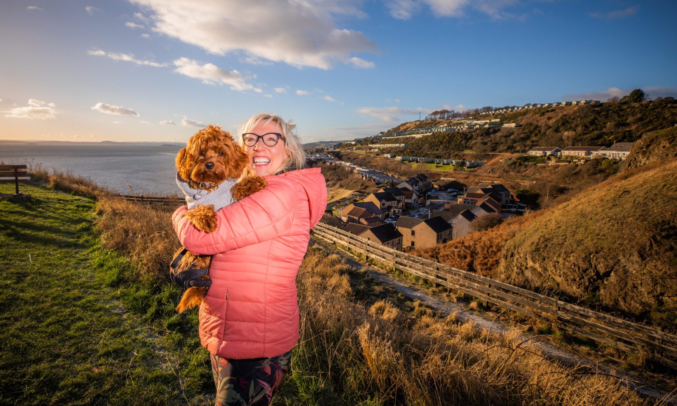 Kinghorn resident Christine Cunningham-Smith with cockapoo pup Murray.