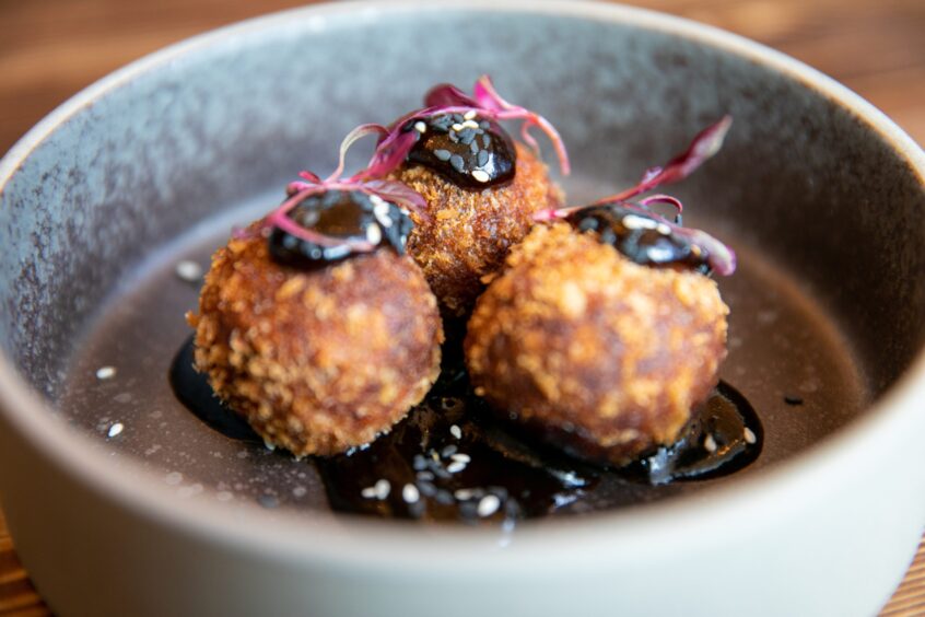One of the many tapas dishes we tried on our Black Mamba, Dundee, review: the Beef Shin Croqueta. 