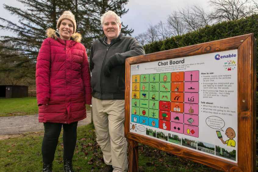 Clare Cameron with Doug Stephen of Friends of Craigtoun Park