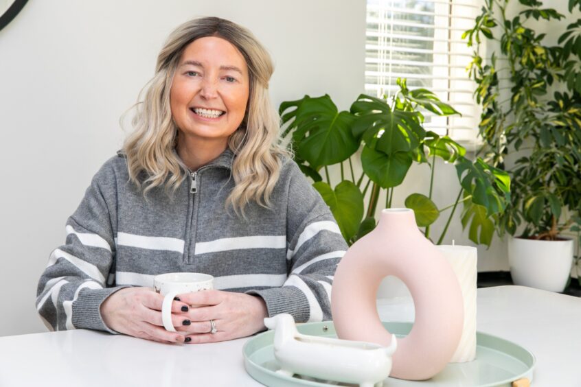 Rachel pictured at home in Broughty Ferry