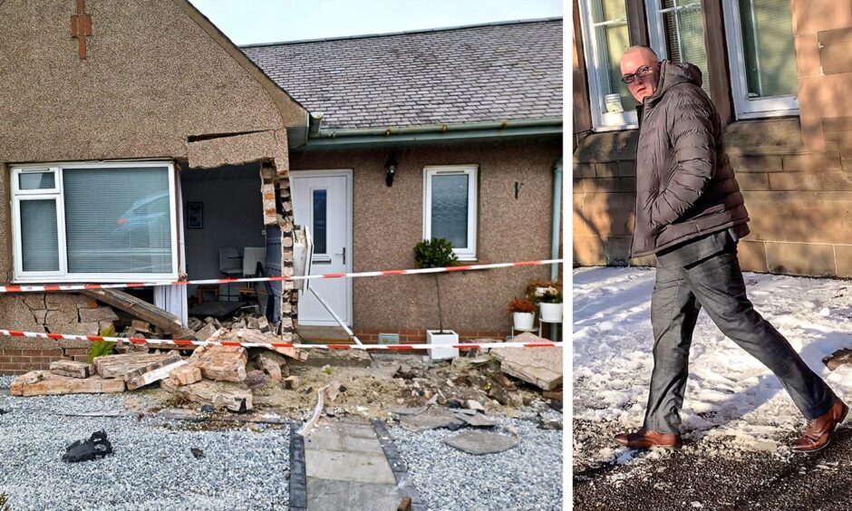 Simon Hart crashed into a house in Carnoustie