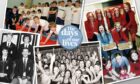 A collage of old pictures showing former pupils at Arbroath High School.