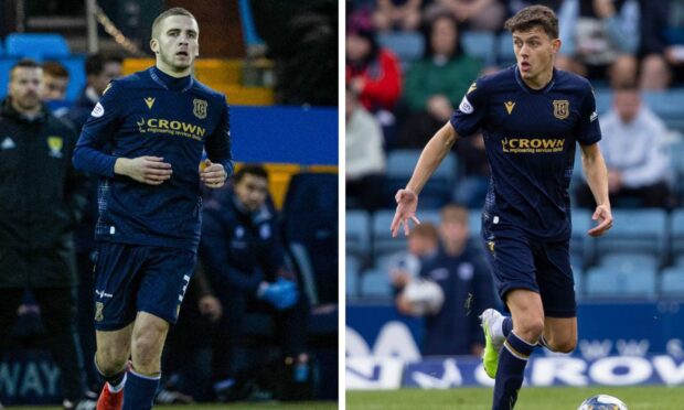 Owen Dodgson (left) has arrived at Dundee to replace Owen Beck (left) who has returned to Liverpool. Images: SNS