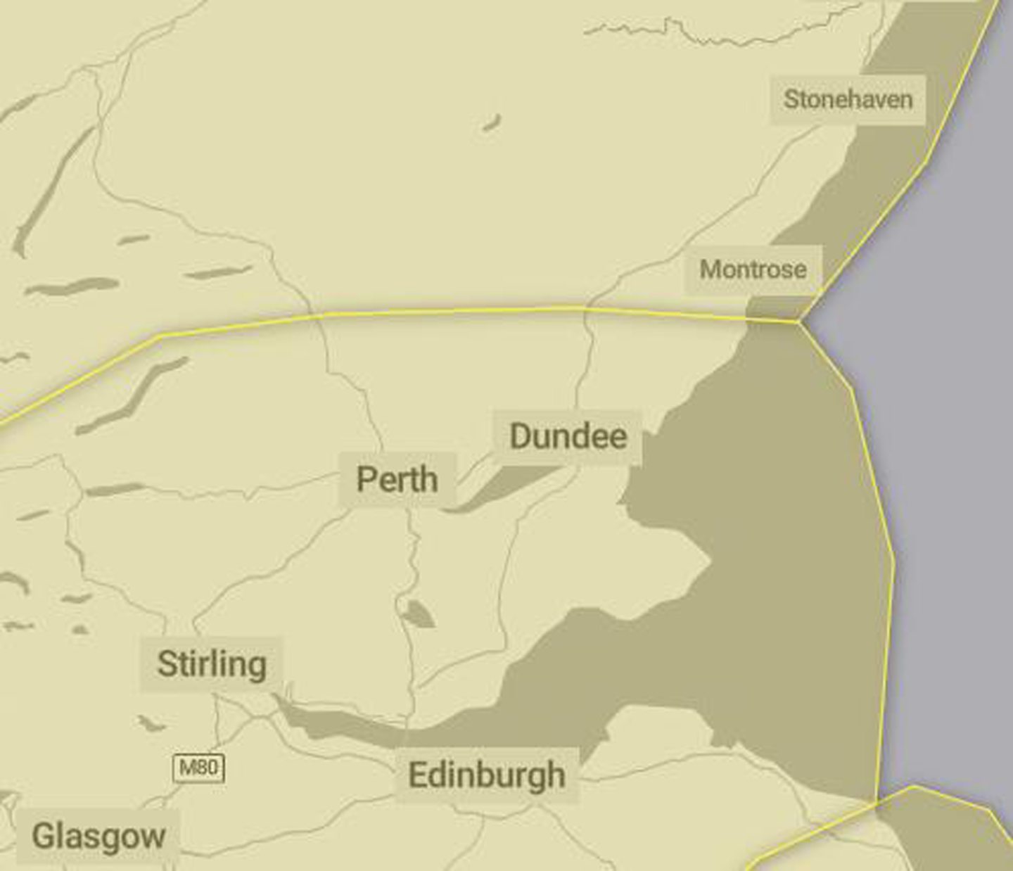 Map shows the weather warnings.
