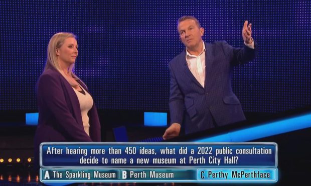 A woman on The Chase picked Perthy McPerthface as the name for Perth Museum.