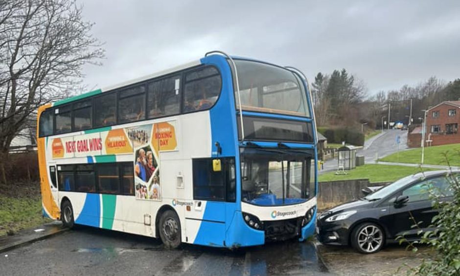 VIDEO Kirkcaldy school bus spins on ice and crashes into two cars