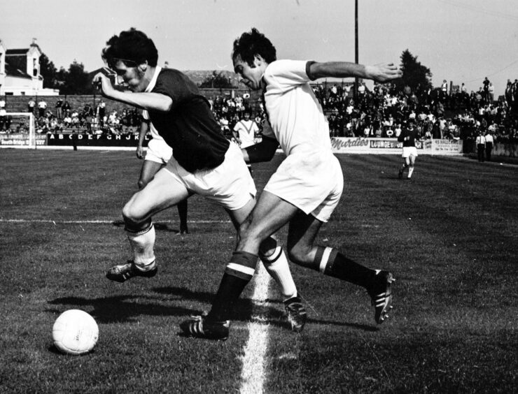 John Lambie and Drew Jarvie in action at Broomfield in 1970.
