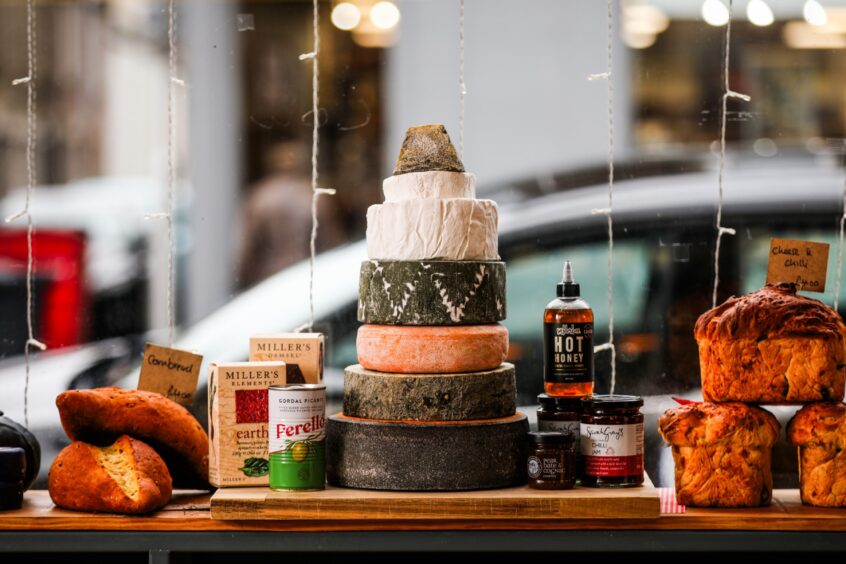 The Cheesery Dundee cheese towers are a colourful alternative from a traditional wedding cake. 