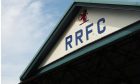 A picture of the Raith Rovers FC crest at their Stark's Park ground.