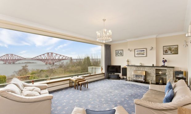 View of Fife and Forth bridges inside the South Queensferry home.