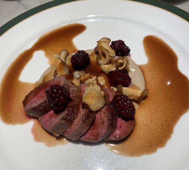 The Highland venison with Jerusalem artichoke and brambles from 18 at The Rusacks. 